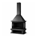 Poêle à bois avec cheminée 3 vitres C-203 K, 14kW – Image 4