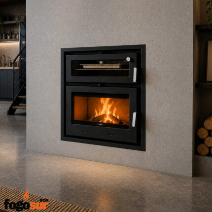 Cheminee a bois  avec four CORAL 90, 9,6kW