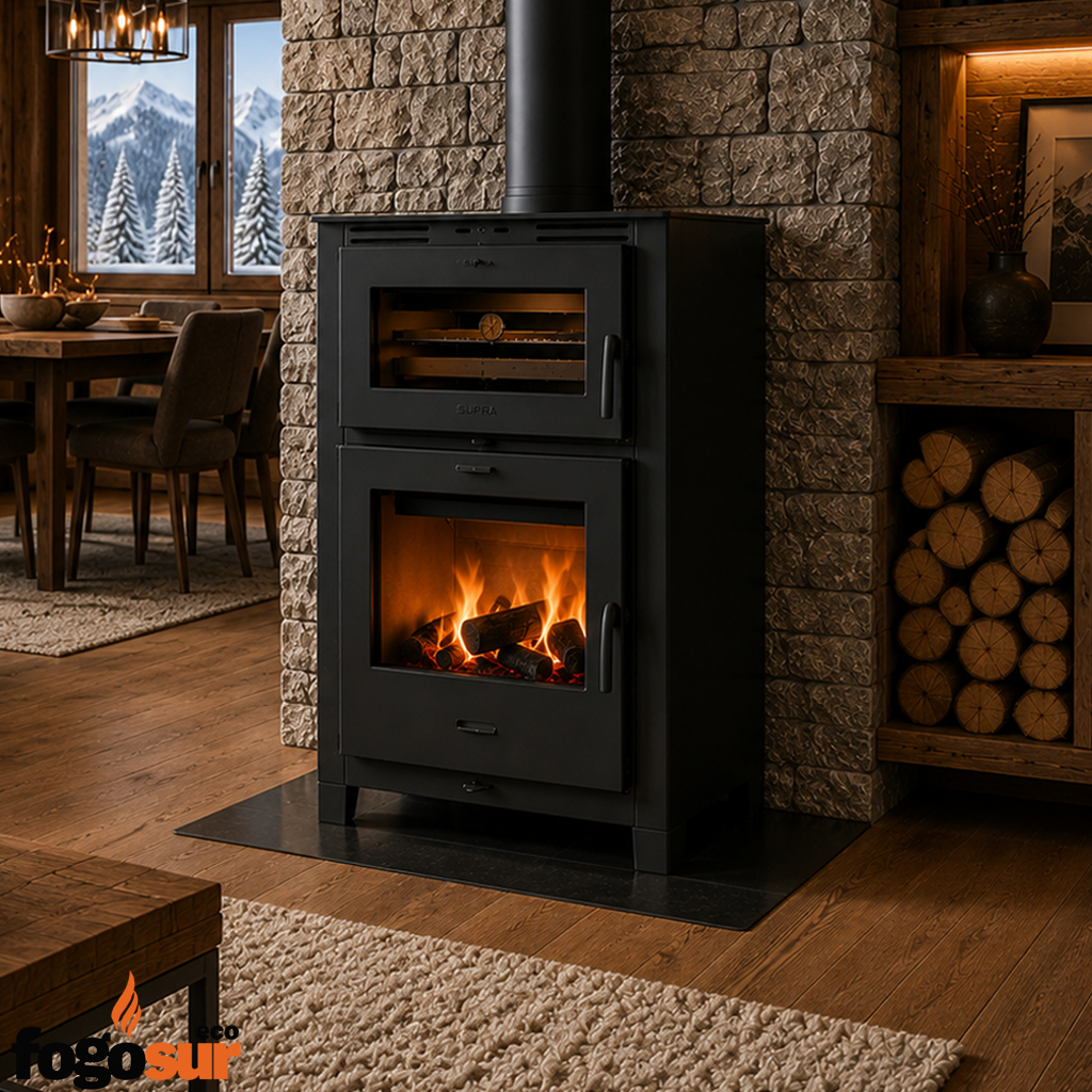 Home Poele a bois avec four TURBINES NADIA, 13,4 kW – Image 1