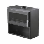 Poêle à bois en acier - horizontal - Bûcher intégré - étanche LARRY BUCHER, 8,5kW – Image 4
