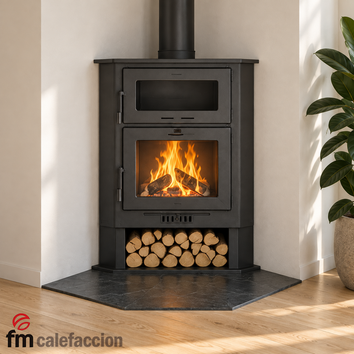 ch-5-h-home Poêle à bois d'angle avec four, CH-5 H, 11.2 kW – Image 1
