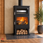 Poêle à bois avec four et plateau, CH-8, 9,5 kW