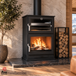 Poêle à bois d'angle avec four, CH-9, 10,9 kW