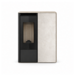 Poêle à bois DORY FRONTALE S - SORTIE FUMEES POSTERIEURE - PROFIL BLANC CREME - FACADE ACIER NOIR, 9,1 kW – Image 3