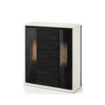 Poêle à bois REVERSE S - PROFIL ACIER BLANC CREME - PORTE VERRE NOIR SERIGRAPHIEE DECOREE, 9,6 kW – Image 4