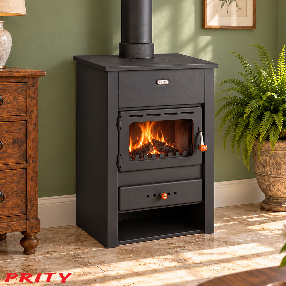 poele-prity-12-home Poêle à bois K2 CP, 10,4 kW – Image 1