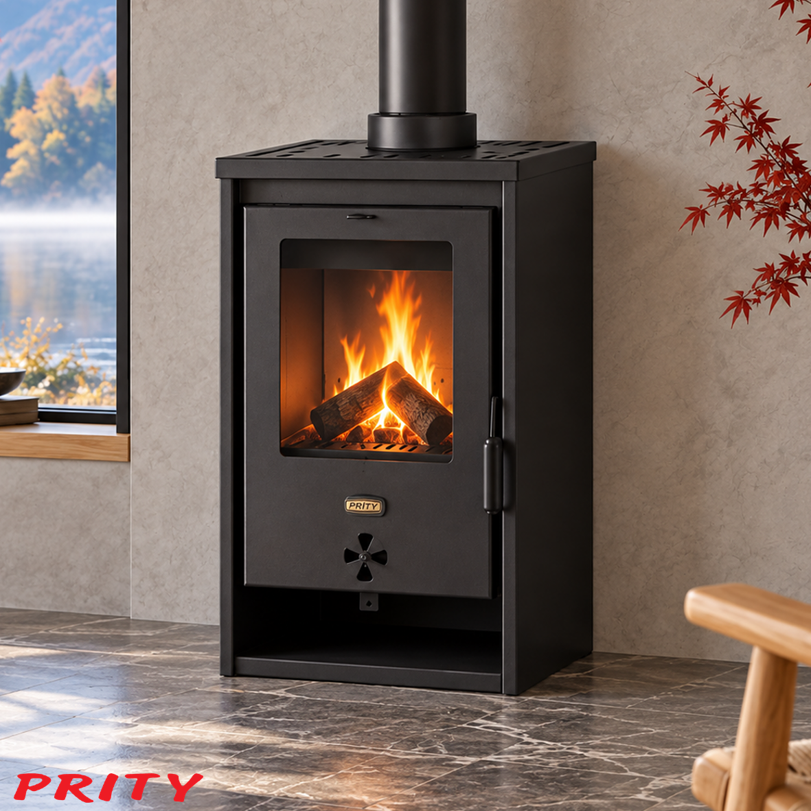 poele-prity-3-home Poêle à bois K1 D, 9,3 kW – Image 1